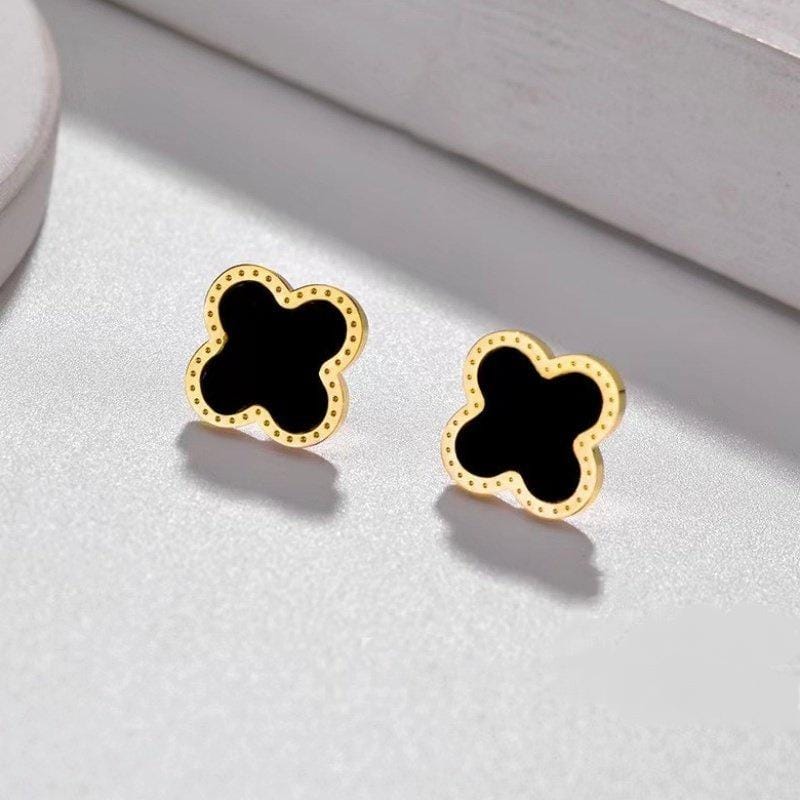 clover black earring