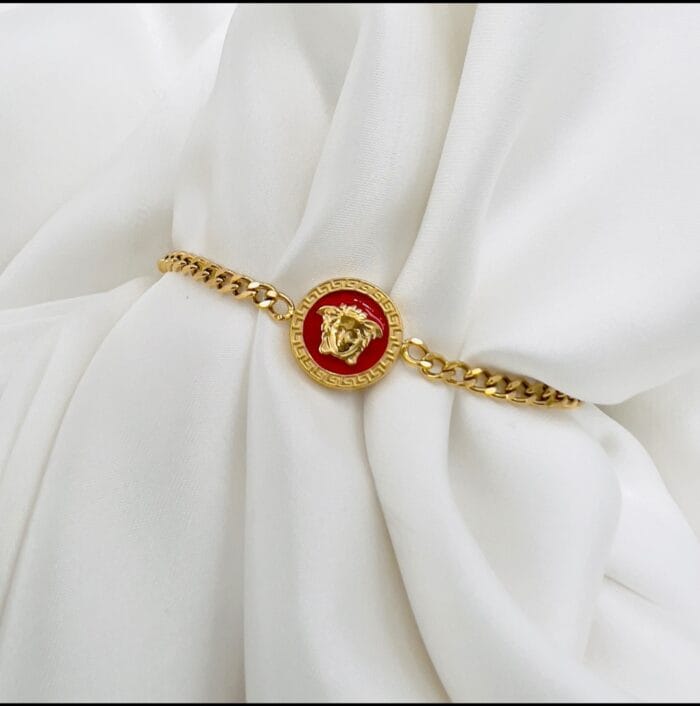 New Fashion Golden Chain Link Bracelet for Women, Girls Red