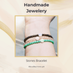 Handmade Crystal Stone Beads Bracelet (Adjustable) Pack of 3