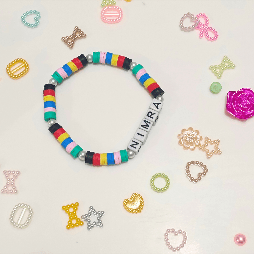 Handcrafted Customize Name Acrylic Beads Multi Color Bracelet Handcrafted Customize Name Acrylic Beads Multi Color Bracelet