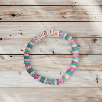 Handcrafted Customize Name Acrylic Beads Multi Color Bracelet