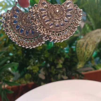 Silver Beautiful Chand Baali Earrings