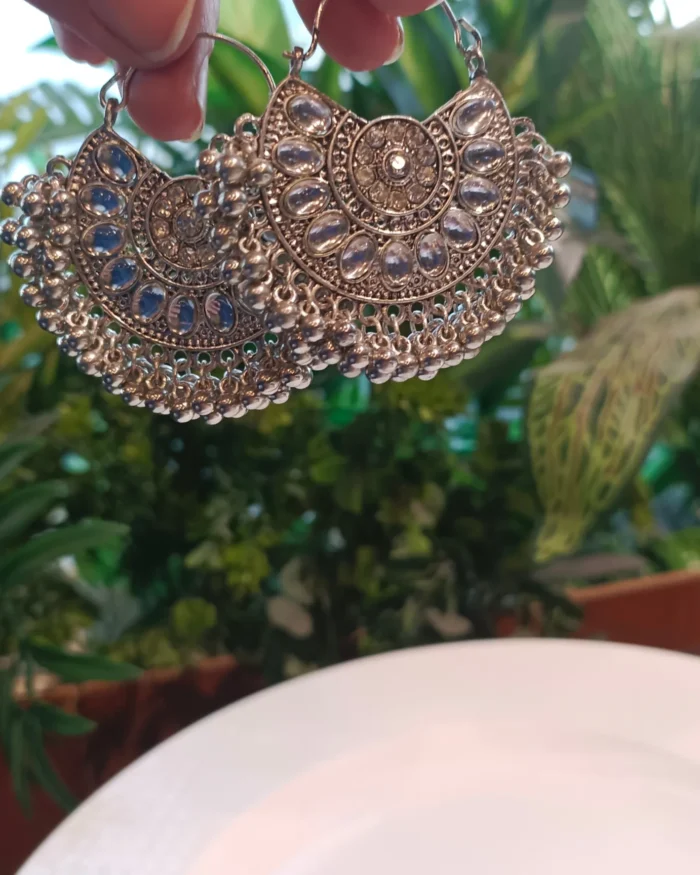 Silver Beautiful Chand Baali Earrings