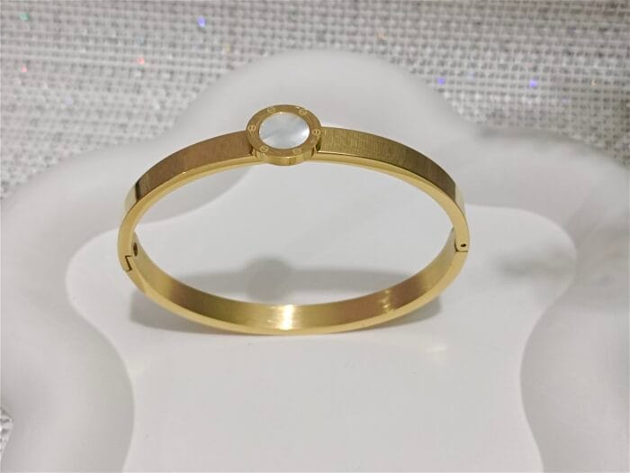 Stainless steel open cuff bangle
