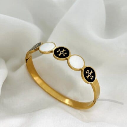 Classic Stainless Steel Logo Detailing Bangle/Handcuff