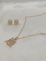 Premium Quality Sterling Silver Zircon Pendant Necklace Set