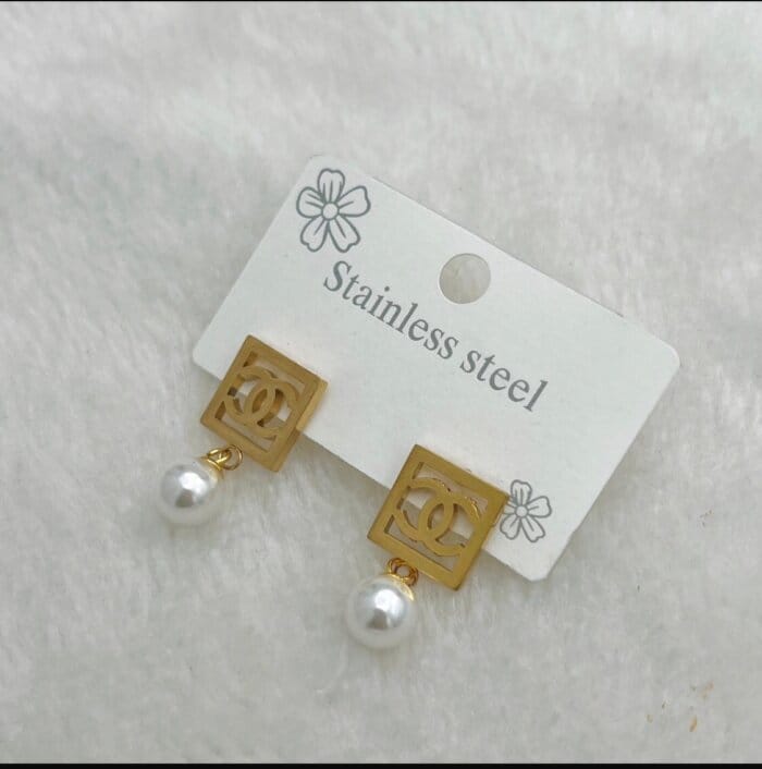 Brand Inspired CC Stainless Steel Earrings