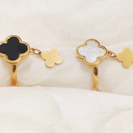 Stainless Steel Double Clover Ring