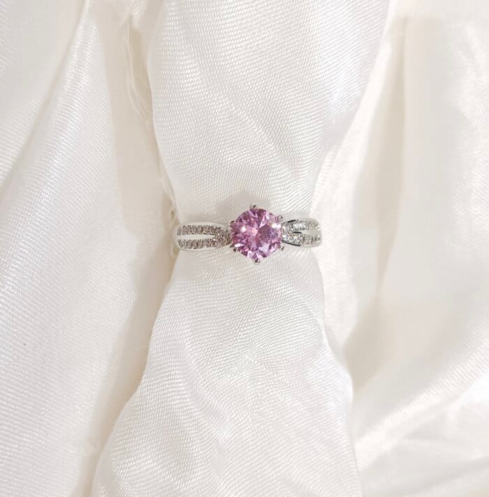 Beautiful Pink Stone Adjustable Ring