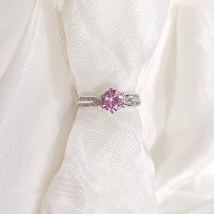 Beautiful Pink Stone Adjustable Ring