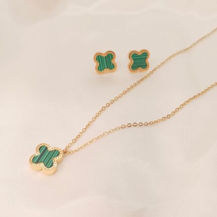 Stainless Steel Green Clover Combo Set