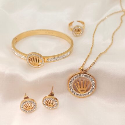Stainless Steel Rhinestone Brand Inspired 4 Pcs Combo Deal