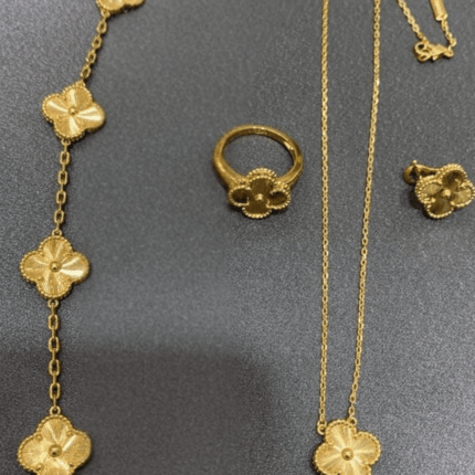 Stainless Steel Gold Color Clover Combo Deal