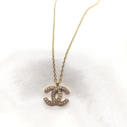 Stainless Steel CC Pendant Necklace