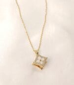Sparkling Stainless Steel Moveable Pendant Necklace