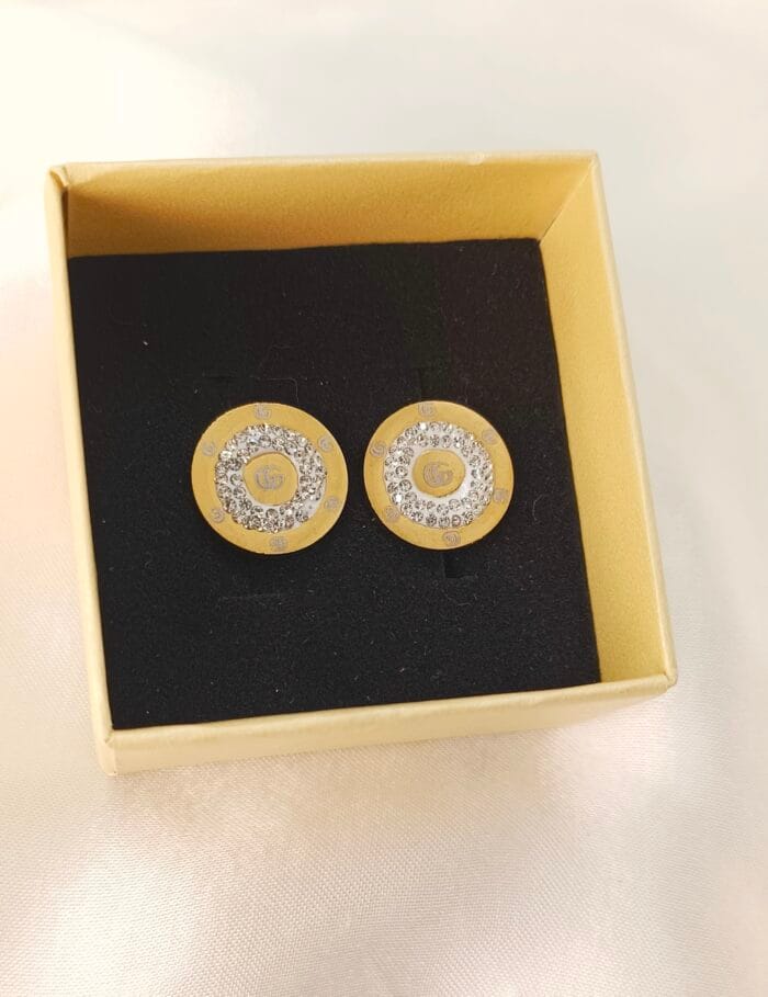 Sunshine Stainless Steel Brand Inspired Stud Earrings