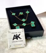 Stainless Steel Green 5 Clover Necklace Combo Deal (4 Pcs)