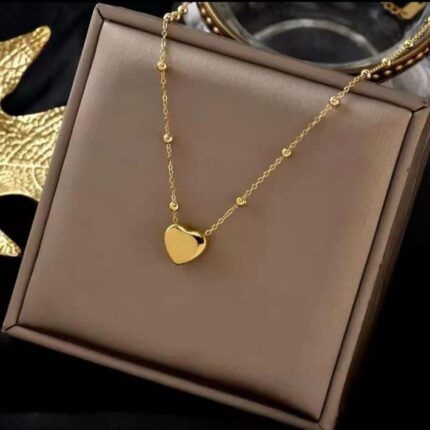 3D Heart Necklace | Stainless Steel | Water Proof | Gold Plated