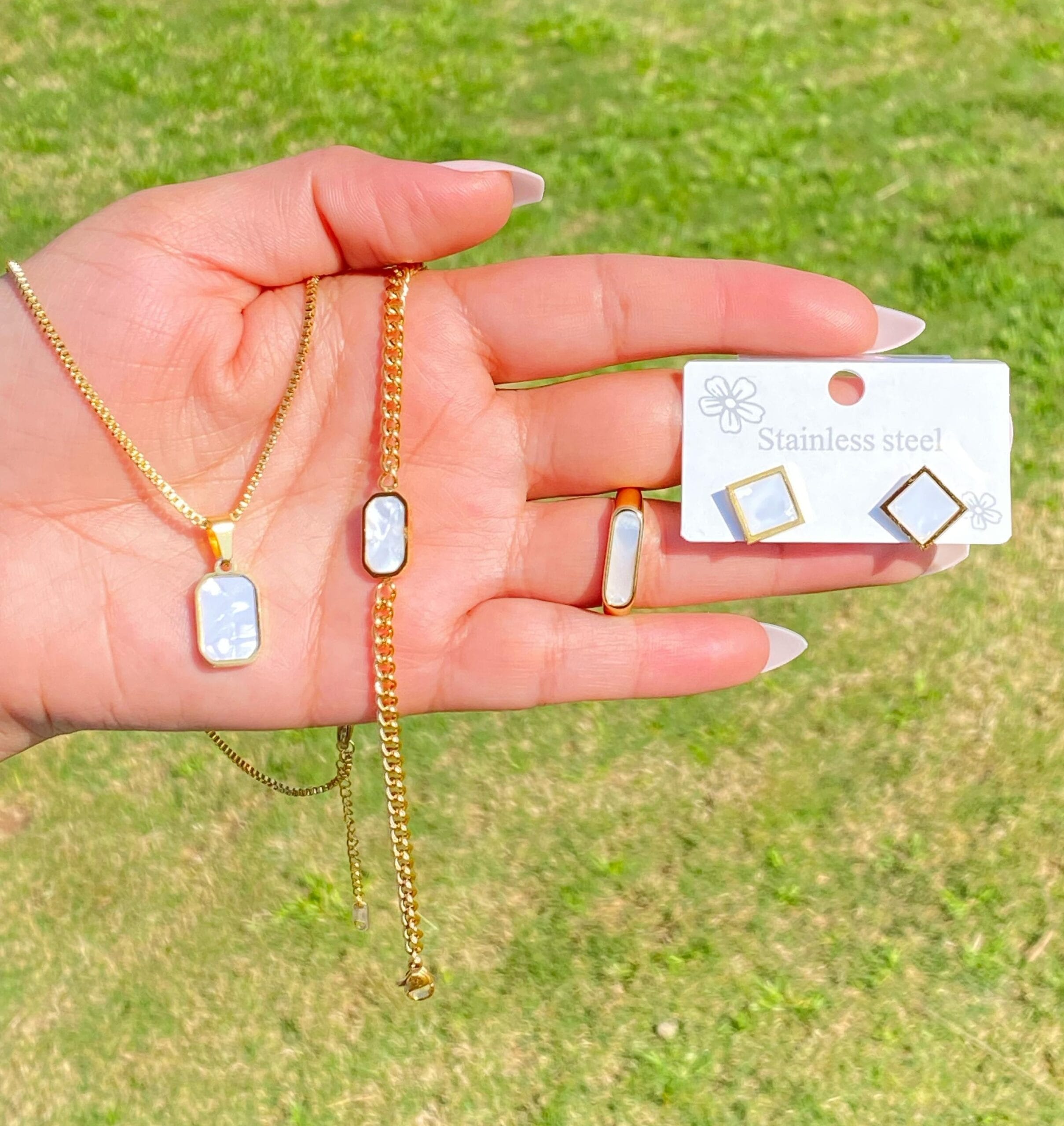 IMG-20250223-WA0158 Mini White Double Sided Pendant Combo Deal 4 Pcs | Tarnish Free | Water Proof