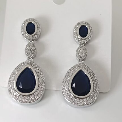 925 Silver & Blue Zircon Lightweight Earrings