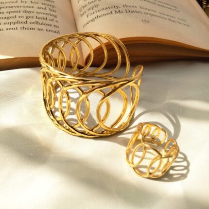Stainless Steel Vintage Open Ring & Bangle