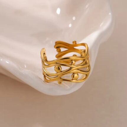 Stainless Steel Wave Ring | Water Proof