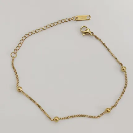 Minimal Beads Anklet | Stainless Steel