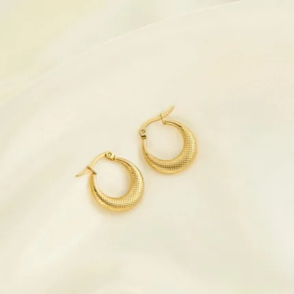 Premium Quality Dainty Moon Hoops | Stainless Steel | Hoop Earrings