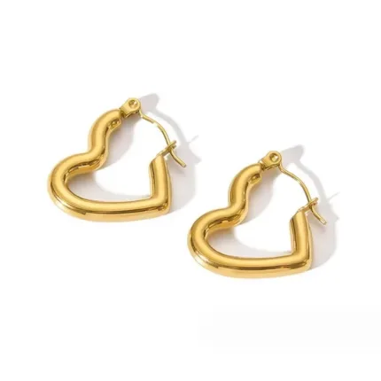 Premium Quality Heart Hoops | Stainless Steel | Hoop Earrings