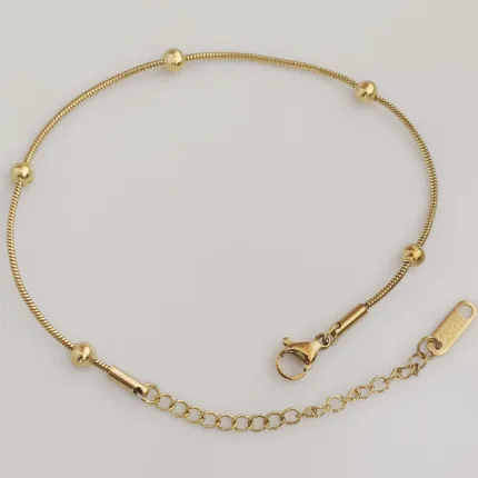 Gold Beads Anklet | Stainless Steel
