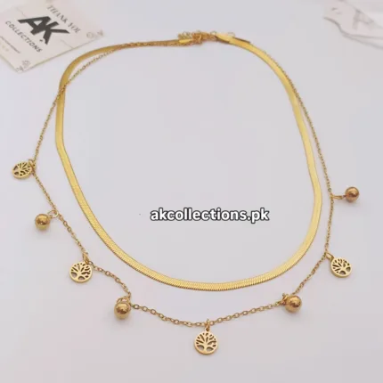 Elegant Dual Chain Necklace | Stainless Steel